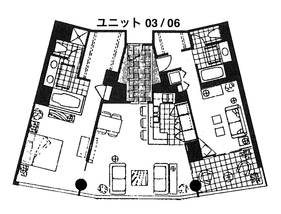 ナウルタワー ２ベッドルーム 03/06ユニットの間取り図